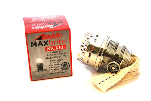 Silver colored kerosene lamp burner