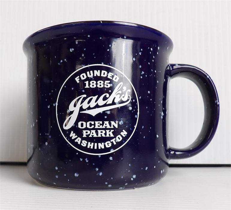 Jacks Logo Campfire Ceramic Mug - Cobalt 15 oz.