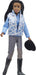 Makayla is ready to get to work schooling horses! She's attired in breeches, shirt, fleece-lined satin vest, tall boots and a helmet! Fully-articulated 8" figure.
