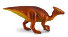 Instantly recognizable from its head adornment, the adult Parasaurolophus probably grew to be approximately 31 feet long, and its skull alone measured over 5 feet long. This beautifully sculpted, collectible figure from our Prehistoric Life Collection mea