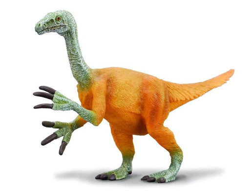 CollectA's replica of the Nothronychus is lifelike down to the texture of its feathers. Discovered in 2001 on the New Mexico/Arizona border, this bird-like dinosaur was related to the theropod group of carnivorous dinosaurs. It stood on its back legs and 