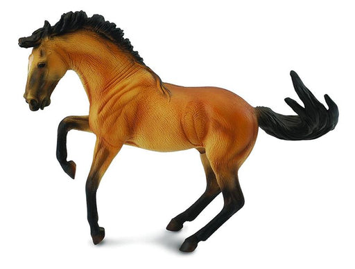 Rearing, fighting dun toy horse