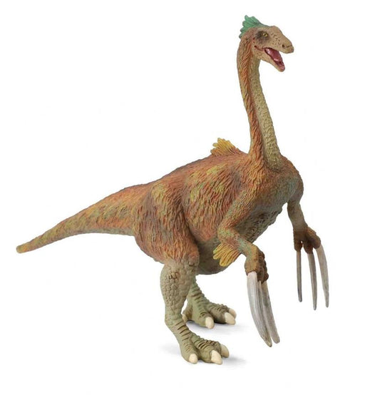 The ''scythe lizard'' lived in the late Cretaceous Period, about 70 million years ago. From fossilized remains, paleontologists tell us that the creature had long necks and small heads, walked on two legs, and had gigantic claws on their front limbs. Thes
