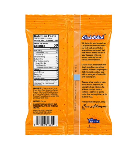 Atkinson Chick-O-Stick Candy 3 oz Bag