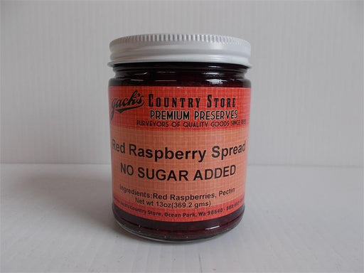 Our newest addition. These spreads are unsweetened, and are tart. Add whichever sweetener you like: honey, artificial or just a sprinkle of sugar. 13 oz. jar  Ingredients: Oregon Red Raspberries, pectin.