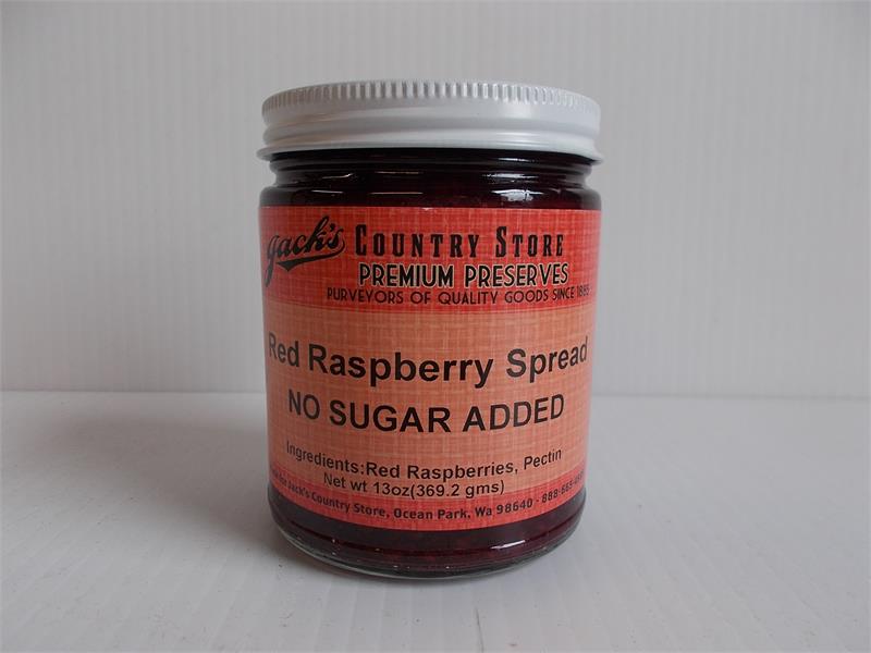 Our newest addition. These spreads are unsweetened, and are tart. Add whichever sweetener you like: honey, artificial or just a sprinkle of sugar. 13 oz. jar  Ingredients: Oregon Red Raspberries, pectin.