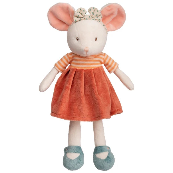 Bukowski Bears Ingefrid Mouse Plush Orange Velvet Skirt Polka Dot Bow 12 Inch Premium Soft Toy