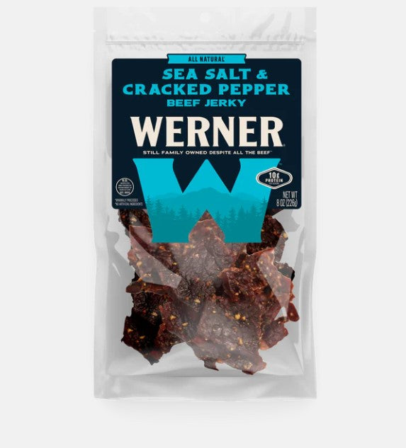 Werner 8 oz. All Natural Sea Salt & Pepper Beef Jerky