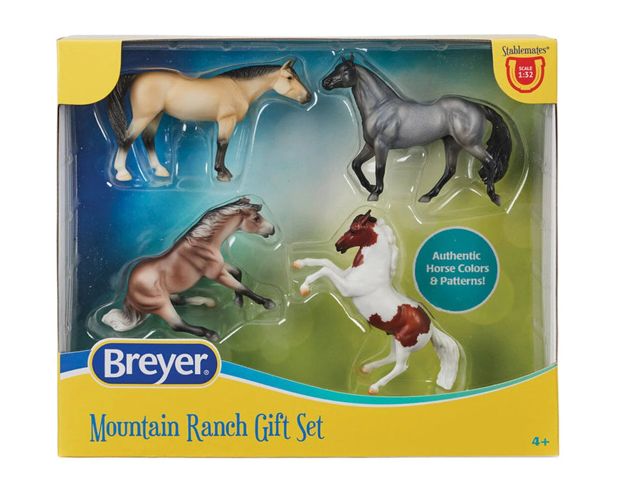 Breyer Stablemates 4-Piece Mountain Ranch Gift Set - Western Ranch Horses Collection