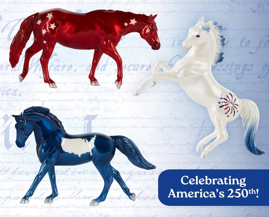 Breyer Stablemates Pursuit of Happiness 3-Piece Americana Set - Patriotic Horse Collection