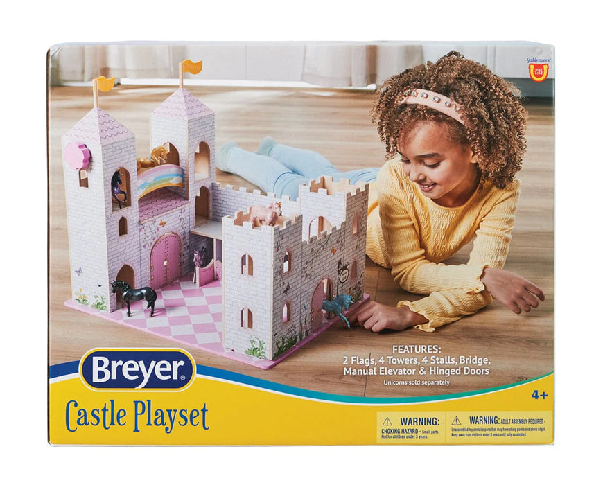 Breyer Stablemates Wooden Castle Playset #10665 - Fantasy Horse Stable with Accessories
