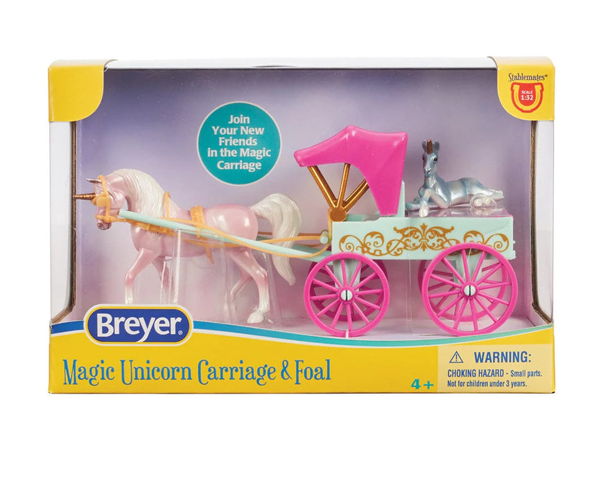 Breyer Stablemates Magic Unicorn Carriage & Foal Playset #10666