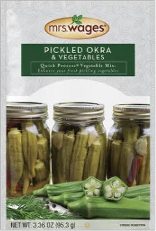 Mrs. Wages Pickled Okra Mix - Home Canning Seasoning for Spicy Pickled Okra