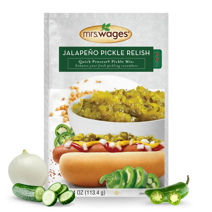 Mrs. Wages Jalapeño Relish Mix - Home Canning Seasoning for Spicy Pepper Relish