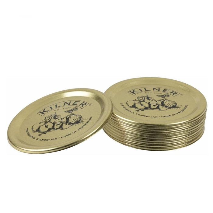 Kilner Regular Mouth Metal Canning Lids 12 Count for Home Preserving