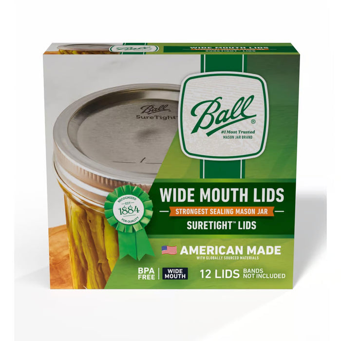 Ball Wide Mouth Canning Lids Only 12-Pack - USA Made Replacement Lids