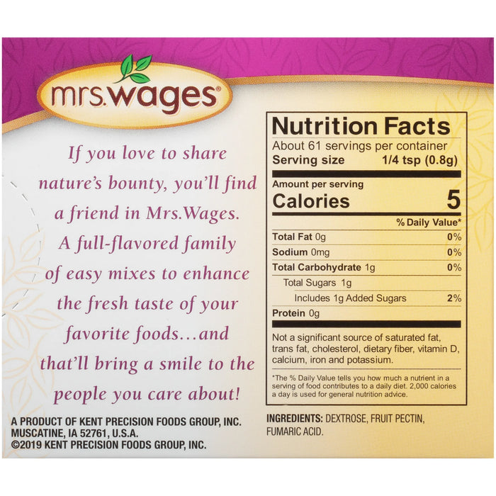 Mrs. Wages Fruit Pectin 1.8 oz for Homemade Jams & Jellies