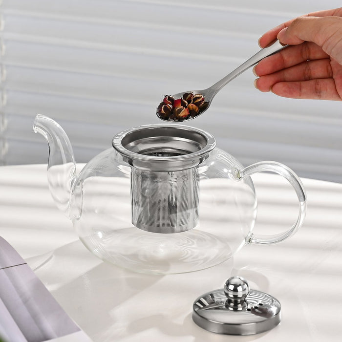 Fox Run Glass Teapot with Infuser – 4 Cup Loose Leaf Tea Pot