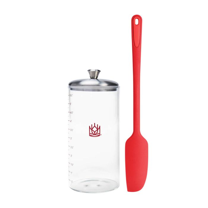 King Arthur Baking Petite Glass Sourdough Crock with Spatula - 1 Pint