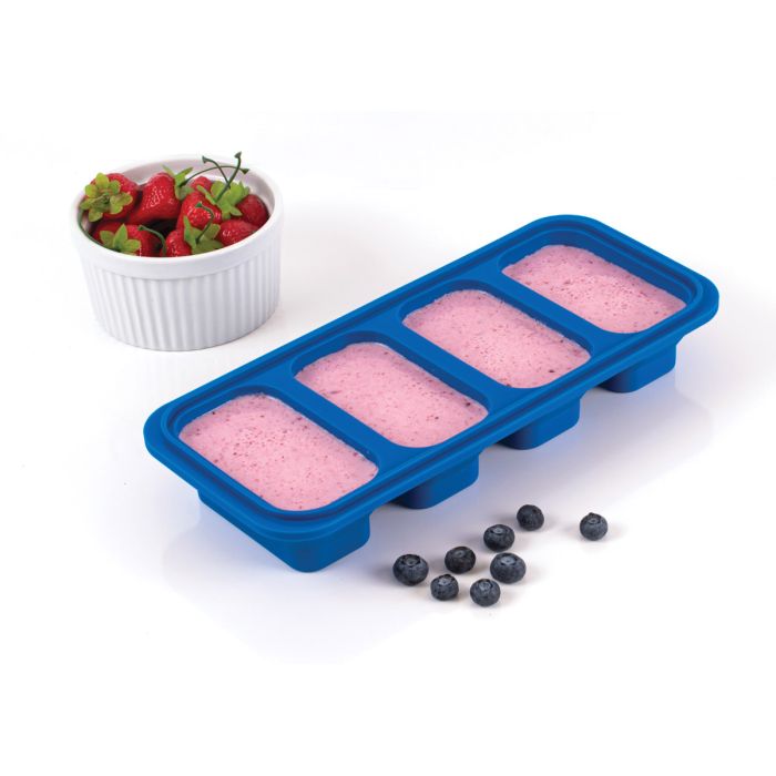HIC Kitchen Prep-N-Freeze Silicone Meal Prep Tray - Four 6 oz Portions