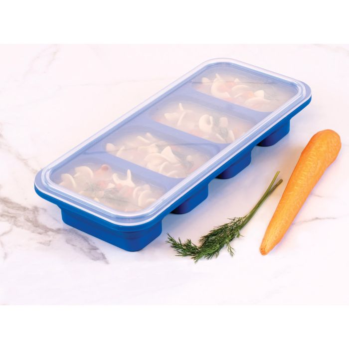 HIC Kitchen Prep-N-Freeze Silicone Meal Prep Tray - Four 6 oz Portions