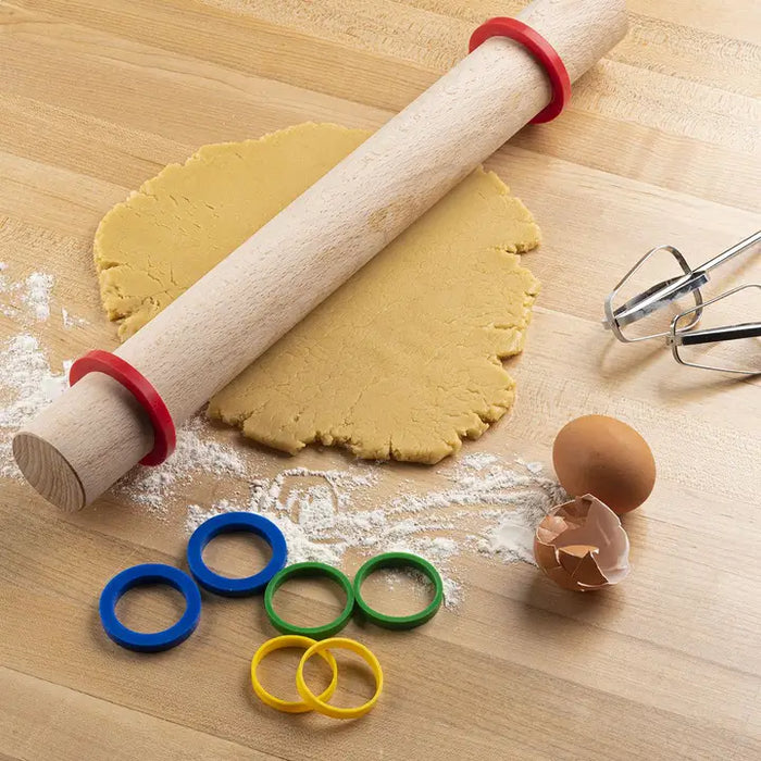 Rolling Pin Rings 8 Piece Set - Adjustable Thickness Guides for Baking