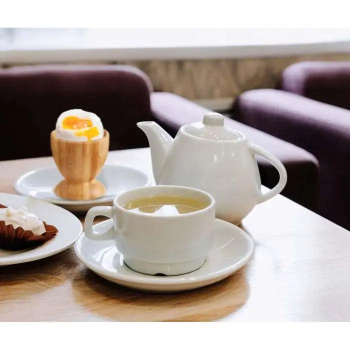 Bamboo Egg Cups Set of 2 - Natural Wood Soft Boiled Egg Holders