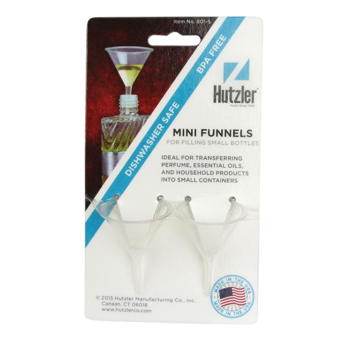 Hutzler Plastic Mini Funnel Set - 2 Pieces, 1.6 oz, Assorted Color