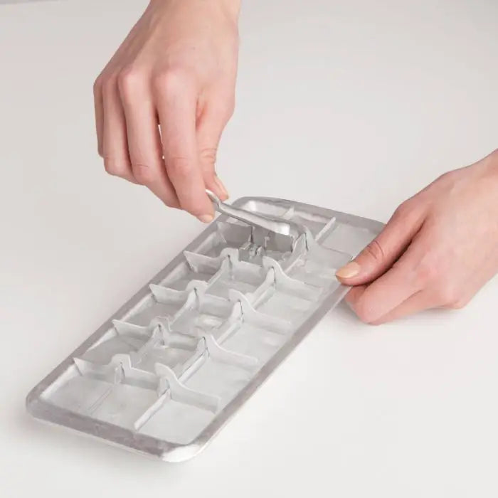 Vintage Ice Cube Tray - Retro Aluminum Lever Release Ice Tray