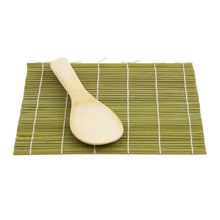 Helen's Asian Kitchen Bamboo Sushi Mat with Paddle - Sushi Rolling Kit