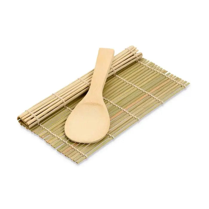 Helen's Asian Kitchen Bamboo Sushi Mat with Paddle - Sushi Rolling Kit