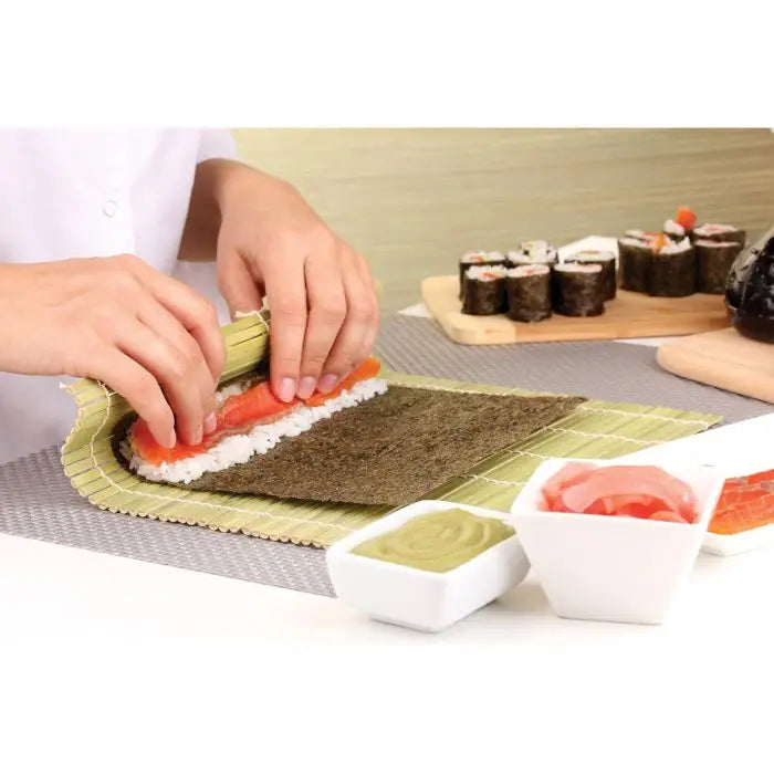 Helen's Asian Kitchen Bamboo Sushi Mat with Paddle - Sushi Rolling Kit