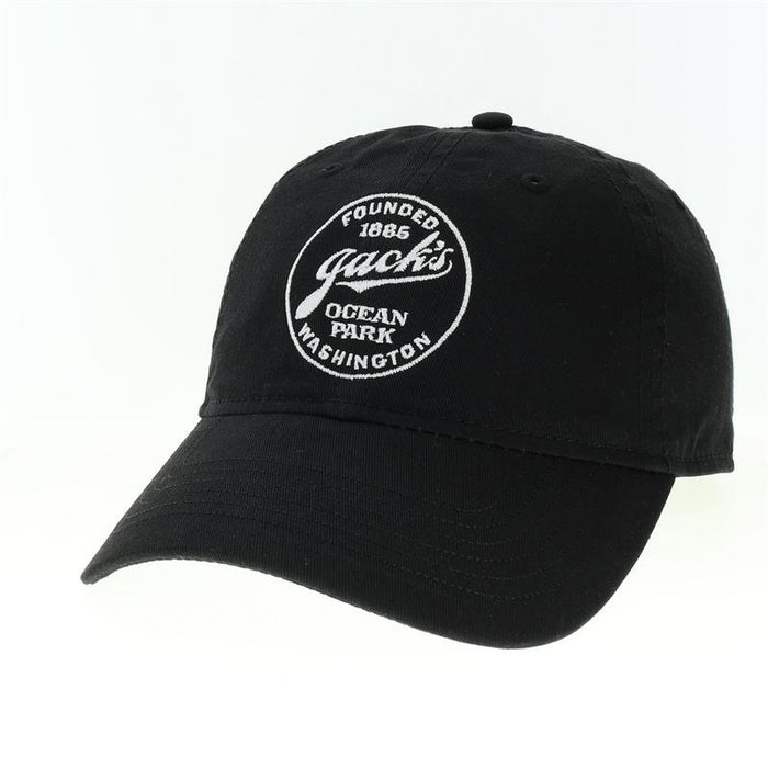 Jack's Country Store Logo Hat - Black Baseball Cap with White Embroidery