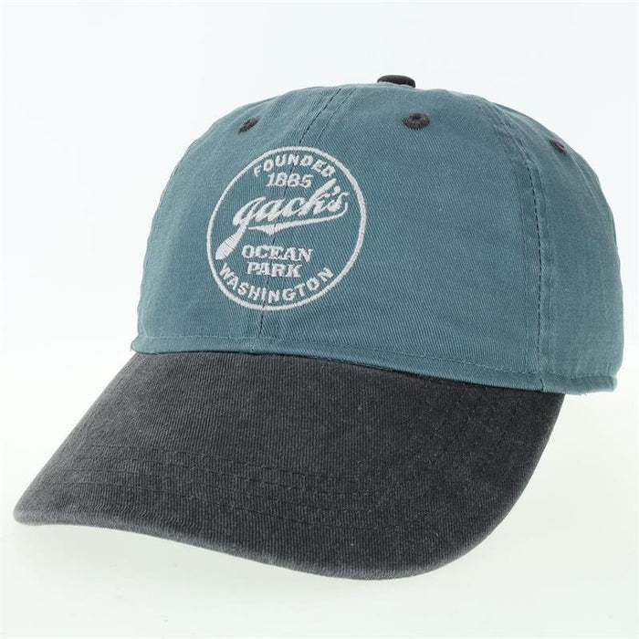 Jack's Country Store Logo Hat - Harbor Blue Baseball Cap with Charcoal Embroidery