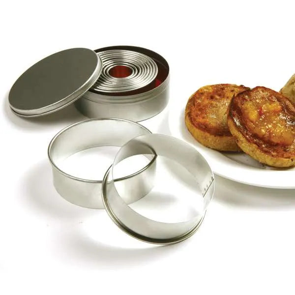 NorPro Round Biscuit and Cookie Cutters - 11 Piece Stainless Steel Nesting Set