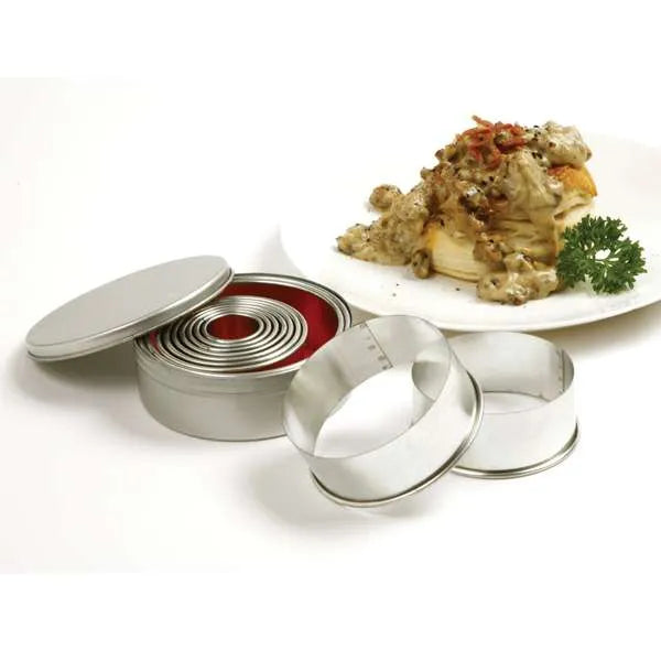 NorPro Round Biscuit and Cookie Cutters - 11 Piece Stainless Steel Nesting Set