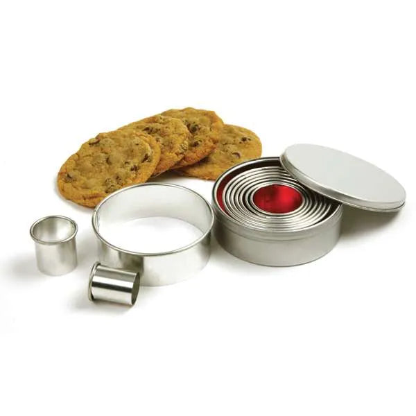 NorPro Round Biscuit and Cookie Cutters - 11 Piece Stainless Steel Nesting Set
