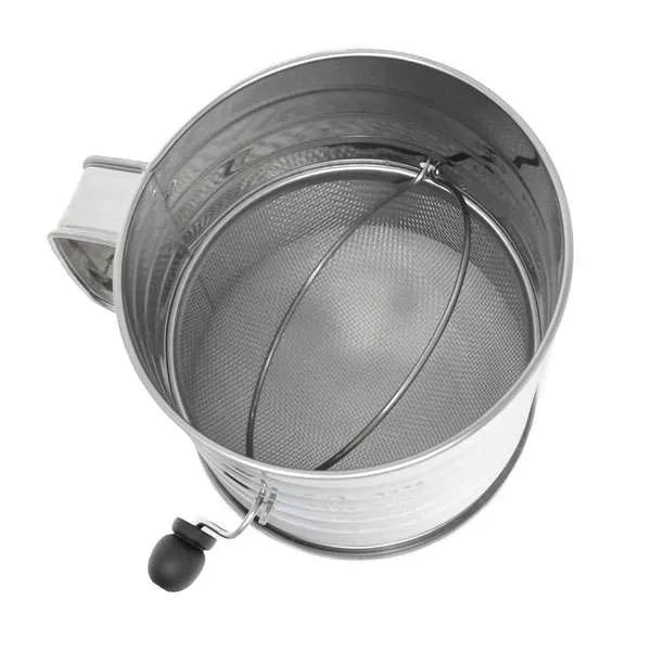 NorPro 5 Cup Stainless Steel Crank Flour Sifter - Professional Baking Sifter