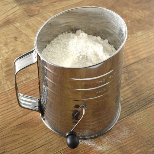 NorPro 5 Cup Stainless Steel Crank Flour Sifter - Professional Baking Sifter