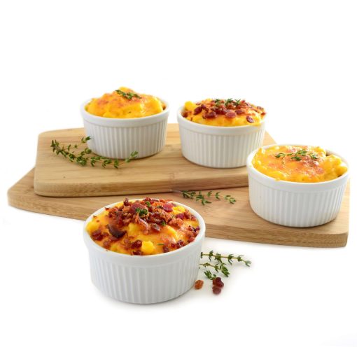 NorPro Porcelain Ramekins Set of 4 - 8 oz White Baking Dishes for Crème Brûlée, Soufflé