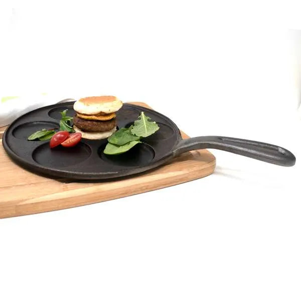 NorPro Cast Iron Plett Pan - 7 Cavity Pancake and Aebleskiver Maker