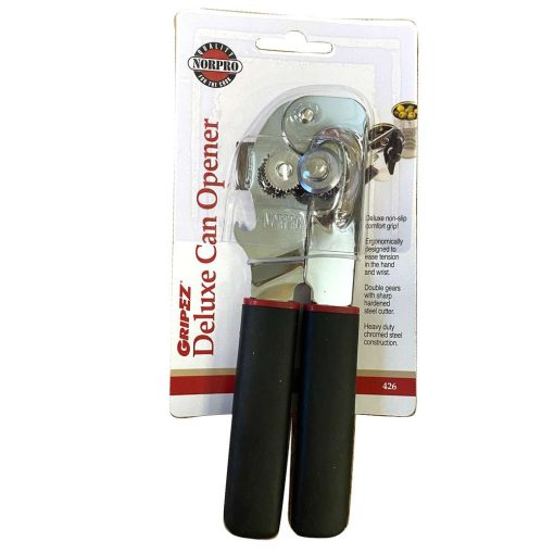 Norpro 426 Heavy Duty Can Opener - Professional Grade Manual Opener, Black