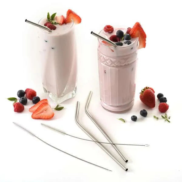 Reusable Stainless Steel Drinking Straws with Cleaning Brush