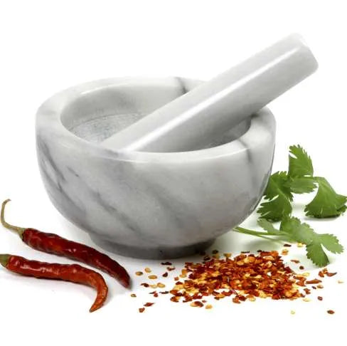 NorPro Marble Mortar and Pestle - Professional Spice Grinder and Herb Crusher