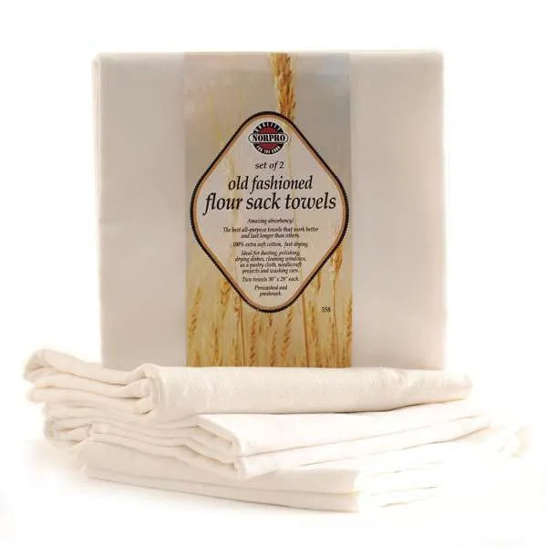 NorPro #358 Flour Sack Towels 2-Pack - 100% Cotton Multi-Use Kitchen Towels