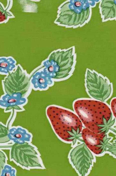 Forever Summer on Green Oilcloth Fabric by the Yard - 47.5" Wide
