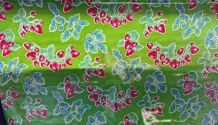 Forever Summer on Green Oilcloth Fabric by the Yard - 47.5" Wide