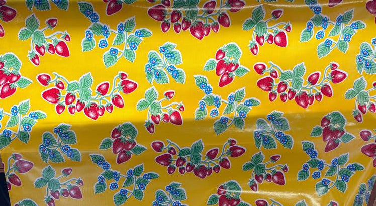 Forever Summer on Yellow Oilcloth Fabric Full Bolt - 12 Continuous Yards, 47.5" Wide