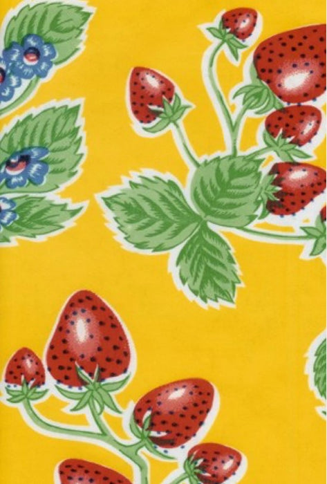 Forever Summer on Yellow Oilcloth Fabric Full Bolt - 12 Continuous Yards, 47.5" Wide
