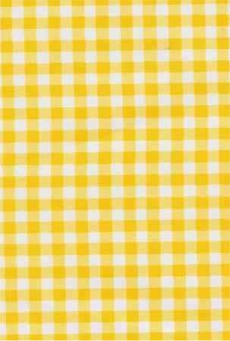 Yellow and White Gingham Check Oilcloth Fabric Full Bolt - 12 Continuous Yards, 47.5" Wide